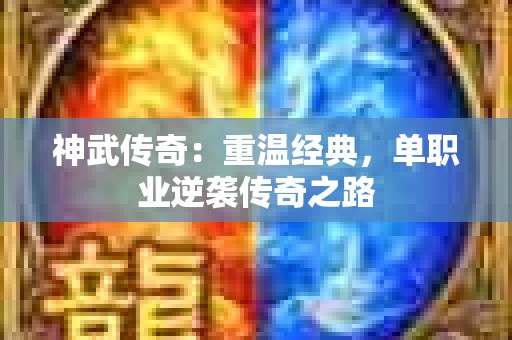 神武传奇：重温经典，单职业逆袭传奇之路