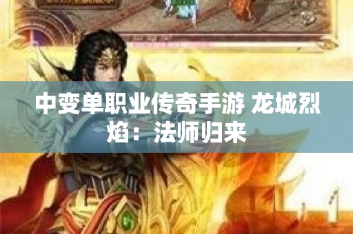 中变单职业传奇手游 龙城烈焰：法师归来