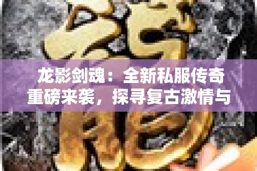  龙影剑魂：全新私服传奇重磅来袭，探寻复古激情与心灵成长之旅