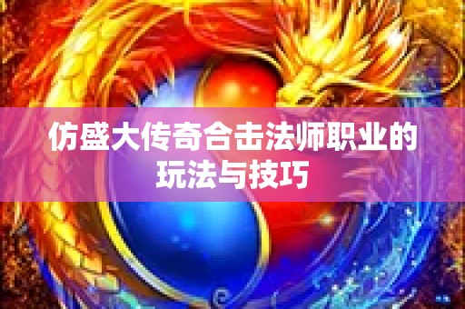 仿盛大传奇合击法师职业的玩法与技巧